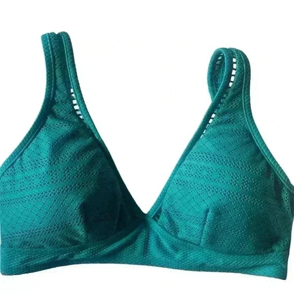 Sea Level NWT Amazing Lace Long Line Tri Bra Bikini Top Seafoam Size 10 - Picture 1 of 10